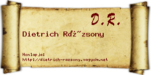 Dietrich Rázsony névjegykártya